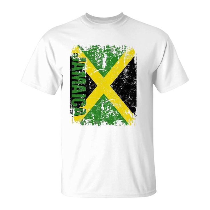 Jamaica Big Flag Vintage Men Women Kids Purple Jamaica T-Shirt