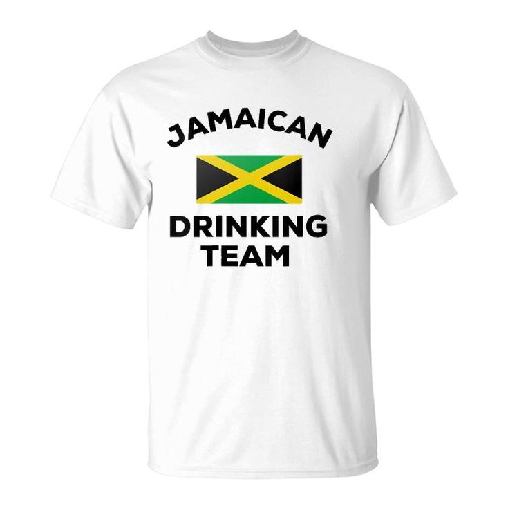Jamaica Jamaican Drinking Team Funny Beer Flag Party Gift V-Neck T-Shirt