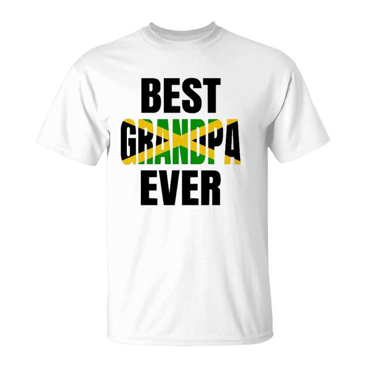 Jamaican Grandpa Dad Uncle Birthday Jamaica Flag Gift  T-Shirt