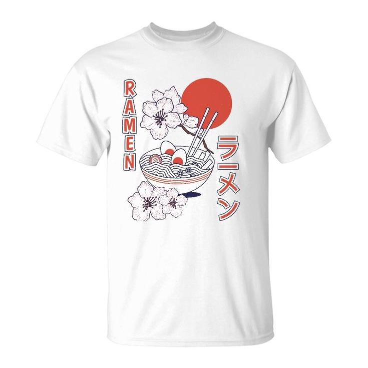 Japanese Noodles Vintage Cherry Blossom Ramen T-Shirt