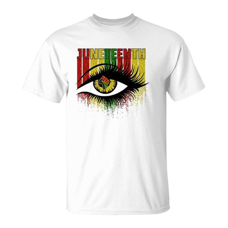 Juneteenth Eye June 19Th Black African Women Independence T-Shirt