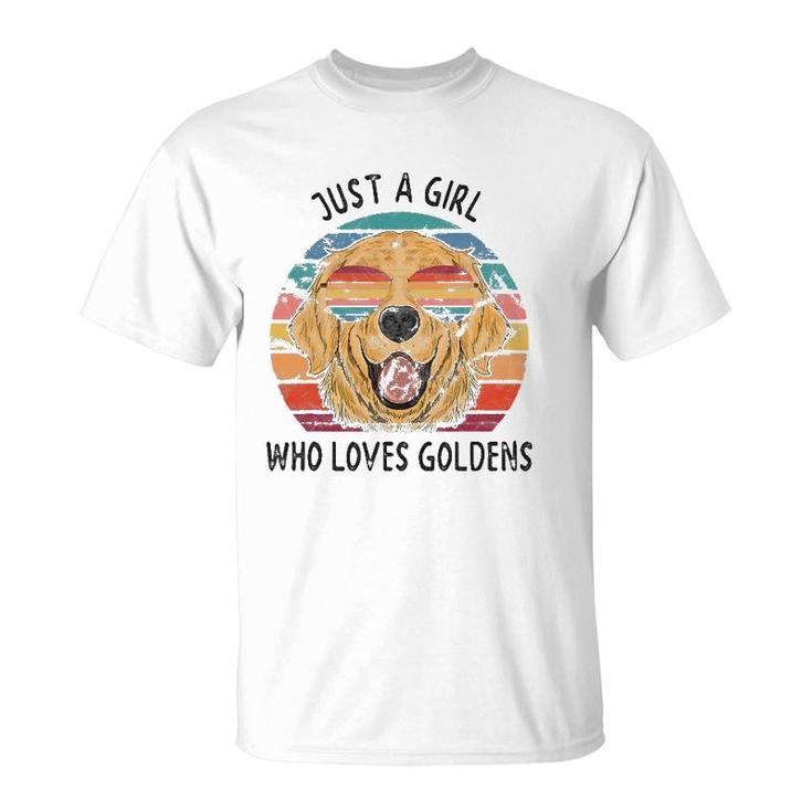 Just A Girl Who Loves Golden Retrievers Dog Gifts T-Shirt