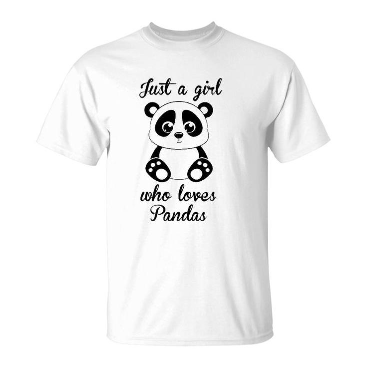 Just A Girl Who Loves Pandas Bear Lover Dad Mom Funny T-Shirt