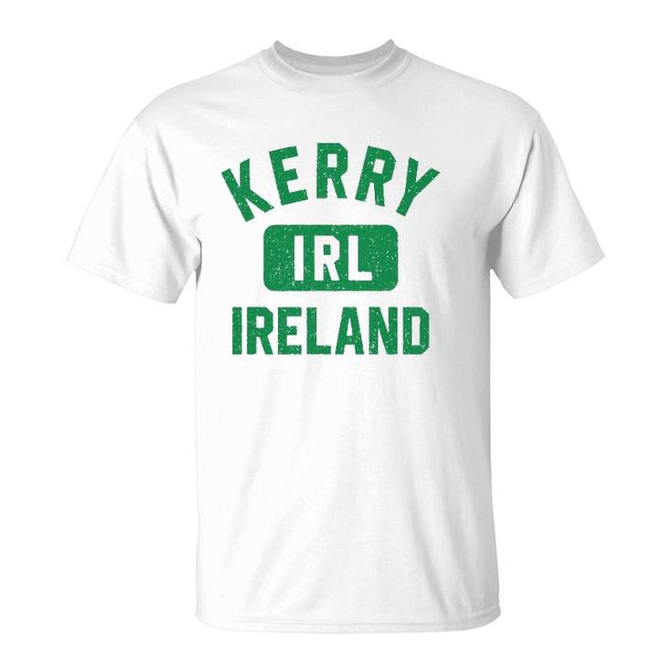 Kerry Ireland Irl Gym Style Distressed Green Print  T-Shirt
