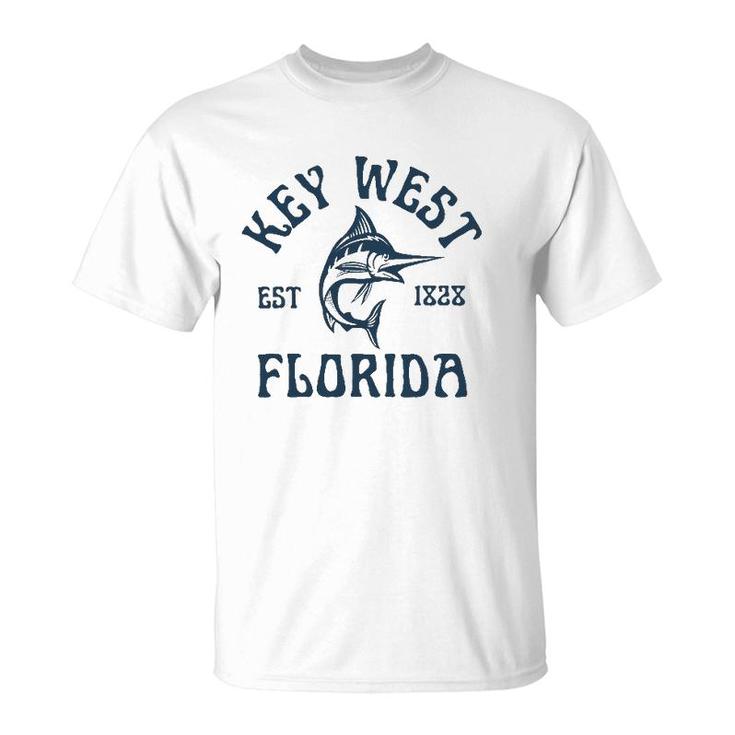 Key West Florida Fishing Marlin Travel Keys Fish Beach T-Shirt