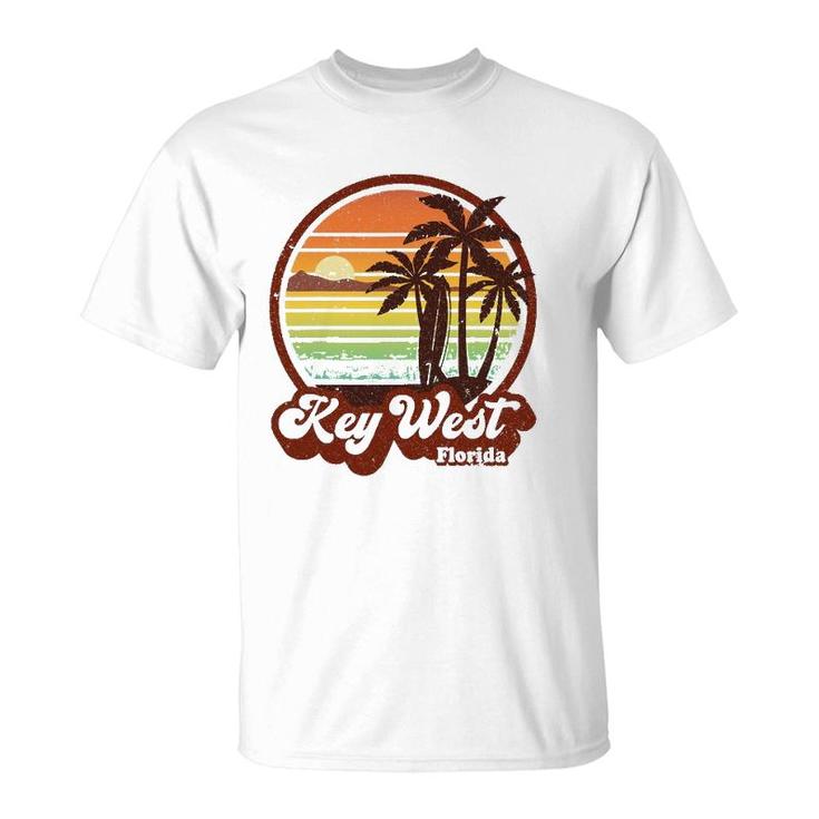 Key West Souvenirs Florida Vintage Surf Surfing Retro 70S T-Shirt