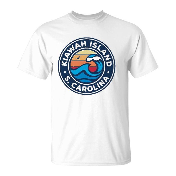 Kiawah Island South Carolina Sc Vintage Nautical Waves Desig T-Shirt