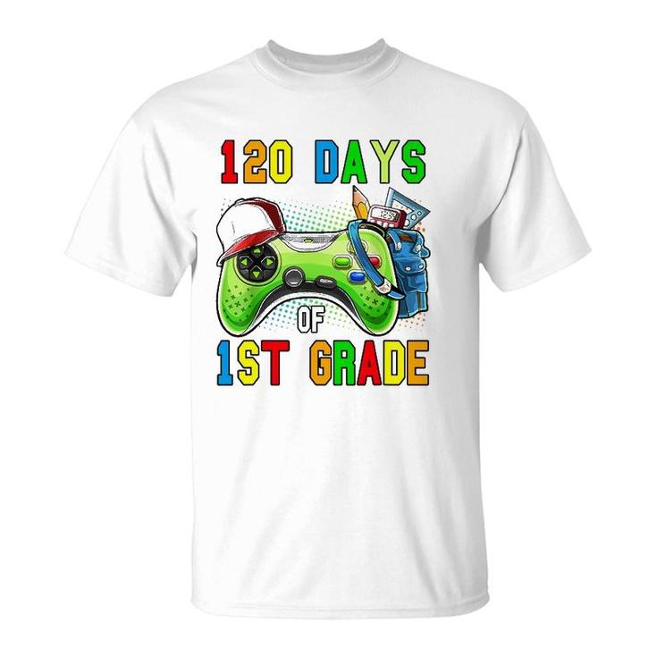 Kid 120 Days Of 1St Grade Level Unlocked 120 Days Of School T-Shirt