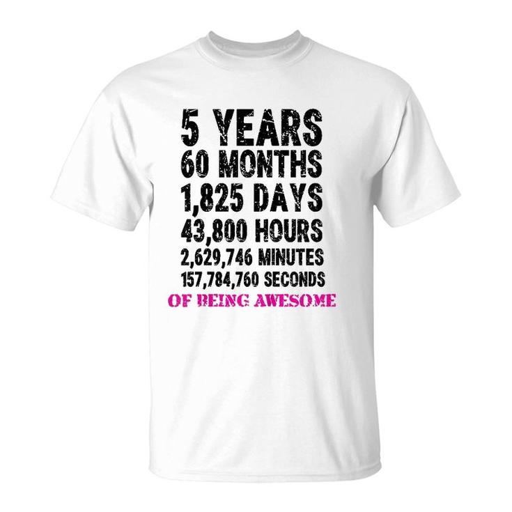 Kids 5 Years Of Being Awesome T-Shirt