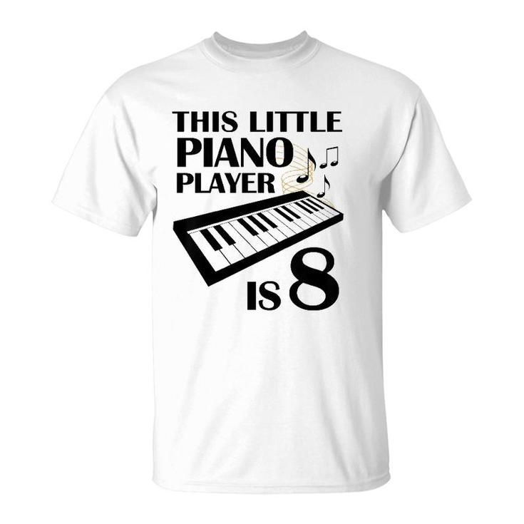 Kids 8Th Birthday Boys Piano Pianist 8 Years Old T-Shirt