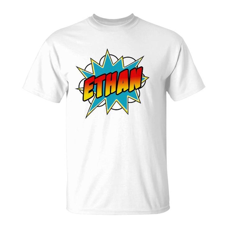 Kids Boys Ethan Comic Book Superhero Name T-Shirt