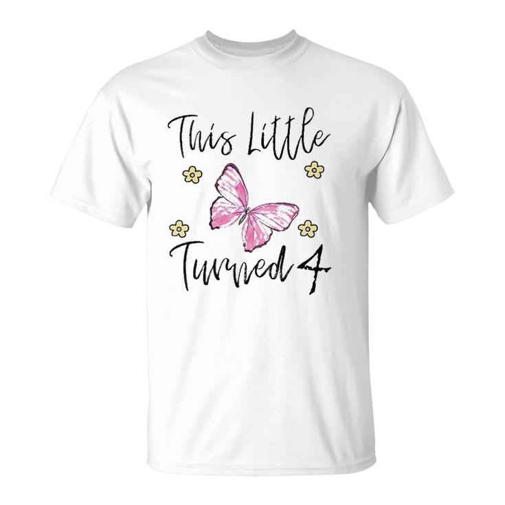 Kids Butterfly Themed Birthday Party Gift For A 4 Years Old T-Shirt