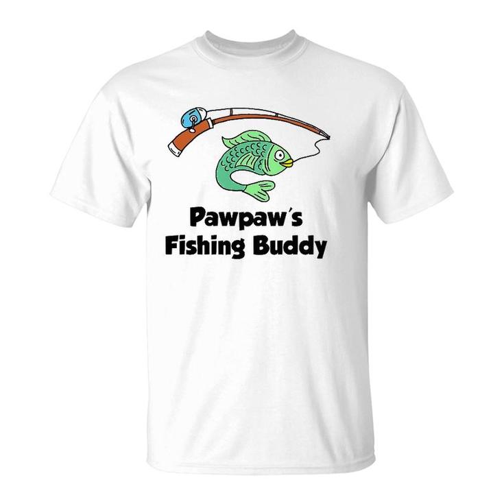 Kids Pawpaw's Fishing Buddy Grandson Or Granddaughter Fish T-Shirt