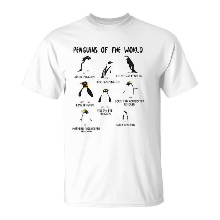 Kids Youth Boys Penguin Themed Gifts Types Of Penguins T-Shirt