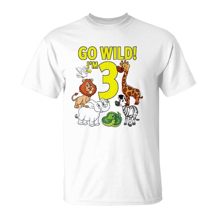 Kids Zoo Themed Birthday  For 3 Years Old T-Shirt