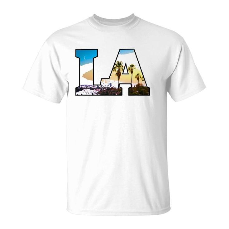 La City Skyline Of Downtown Los Angeles California T-Shirt