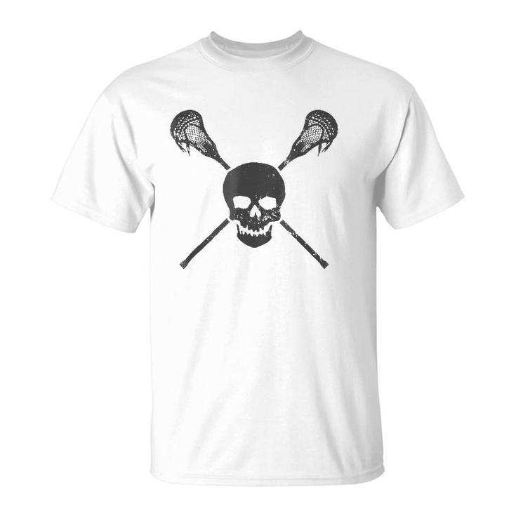 Lacrosse Skull And Sticks Vintage Lax Gif T-Shirt