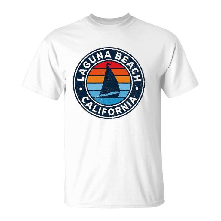 Laguna Beach California Ca Vintage Sailboat Retro 70S T-Shirt