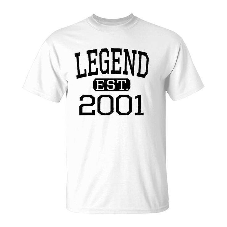 Legend Established 2001 Vintage Style Born 2001 Birthday  T-Shirt