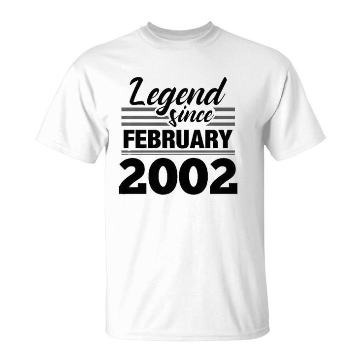 Legend Since February 2002 - 20Th Birthday 20 Years Old  T-Shirt