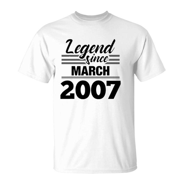Legend Since March 2007 - 15Th Birthday 15 Years Old T-Shirt