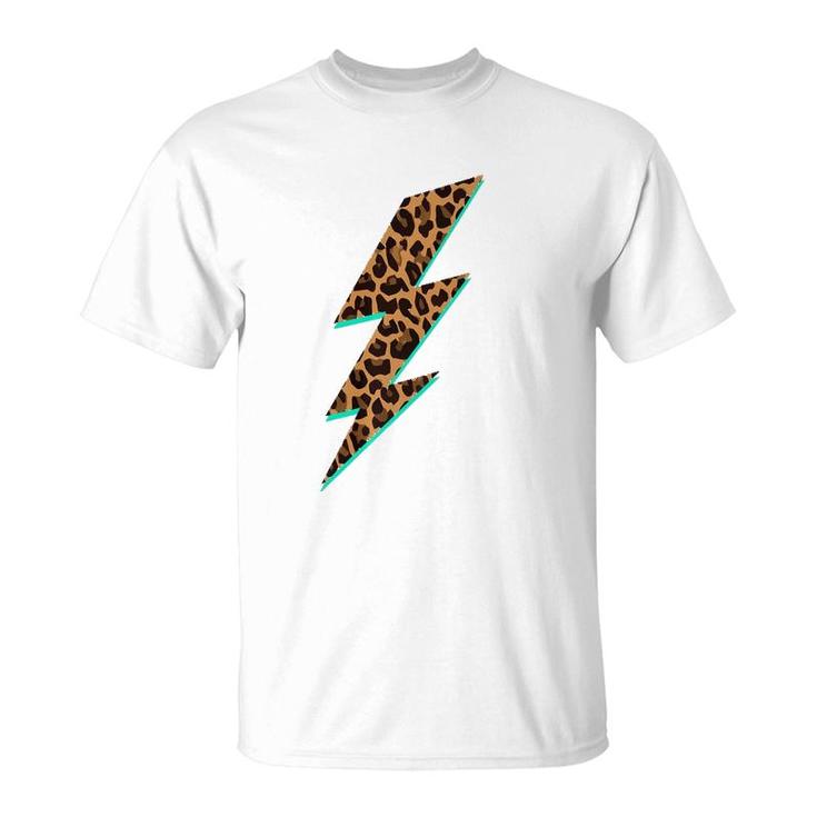 Leopard Print Lightning Bolt Graphic  T-Shirt