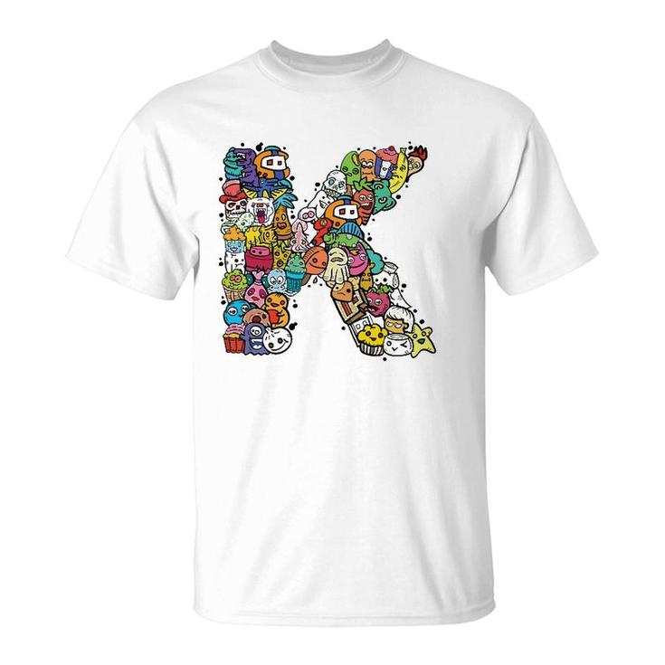 Letter K  Alphabet K Name Initial Monogrammed S T-Shirt