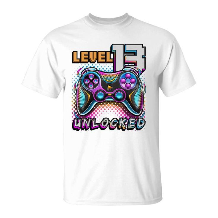 13Th Birthday Level 13 Unlocked Awesome 2010 Gamer Boy T-Shirt