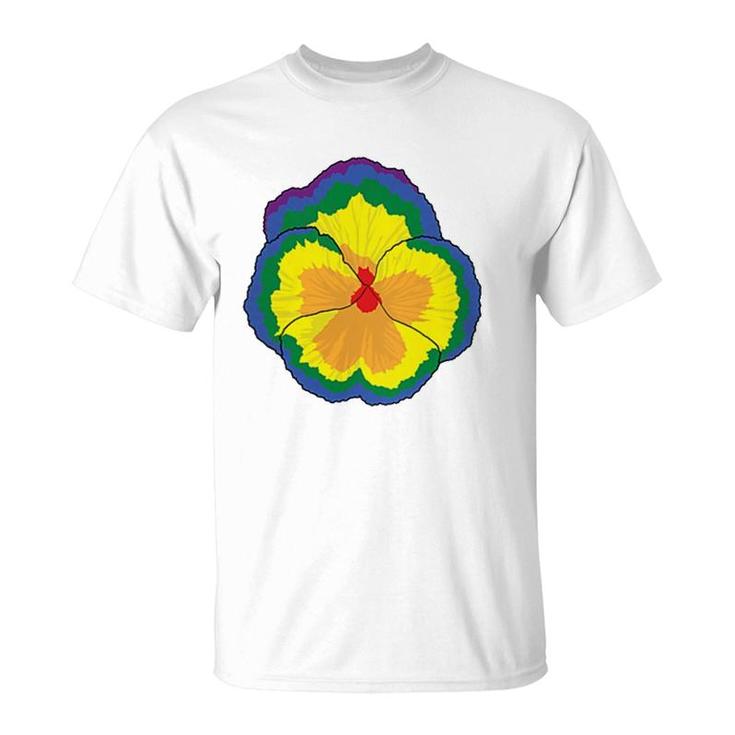 Lgbt Pansie Rainbow Gay Pride Pansy Flower Equality  T-Shirt