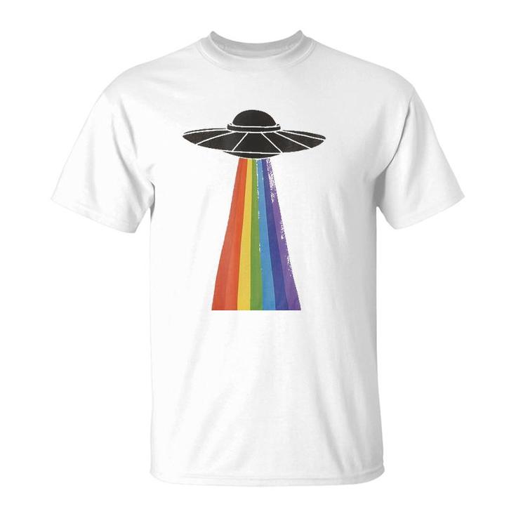 Lgbt Pride Ufo  Alien Gay Lesbian Rainbow Love T-Shirt
