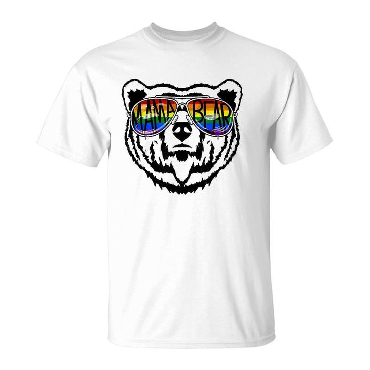 Lgbtq Mama Bear Proud Mom Momma Ally Rainbow Flag Pride T-Shirt