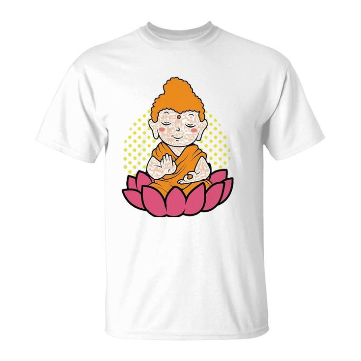 Little Buddha Lotus Flower Be Happy Just Chill T-Shirt