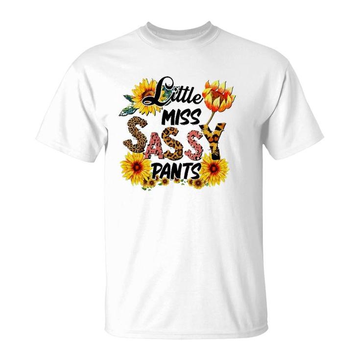Little Miss Sassy Pants Cowhide Sunflower Leopard Western T-Shirt