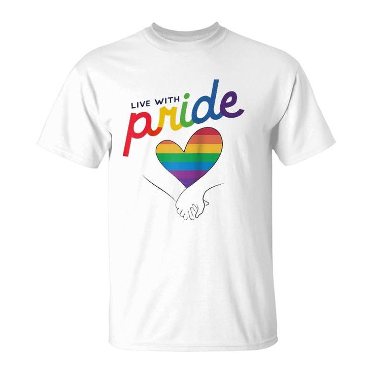 Live With Pride Love Rainbow Lgtbq Raglan Baseball Tee T-Shirt