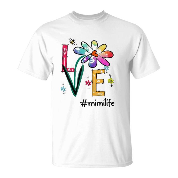 Love Mimi Life Daisy Flower Cute Funny Mother's Day Grandma T-Shirt