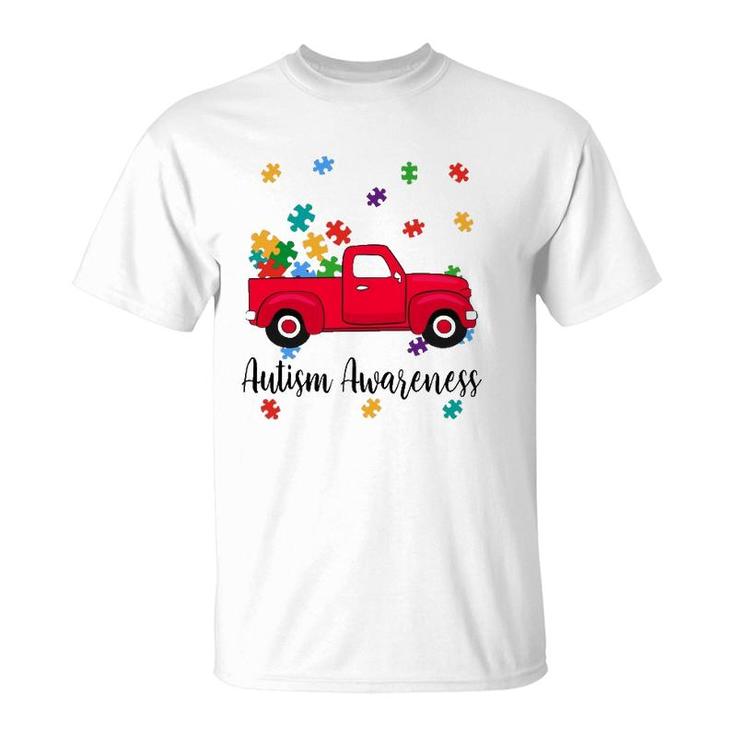 Love Pickup Truck Puzzles Autism Awareness Kids Boys Girls T-Shirt