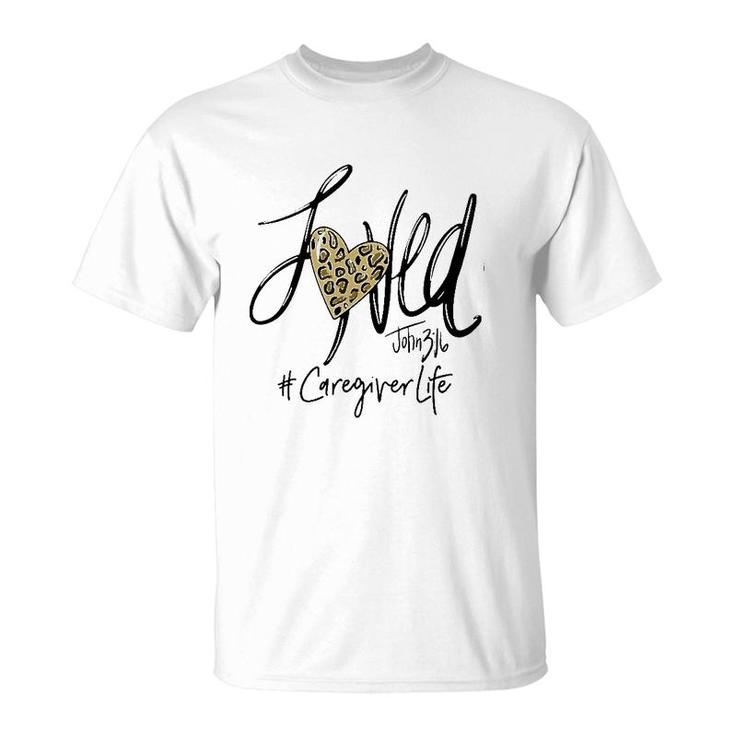 Loved Leopard Heart Caregiver T-Shirt