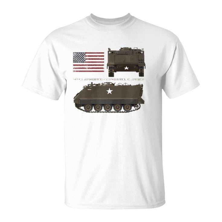 M113 Armored Personnel Carrier Patriotic Army American Flag  T-Shirt
