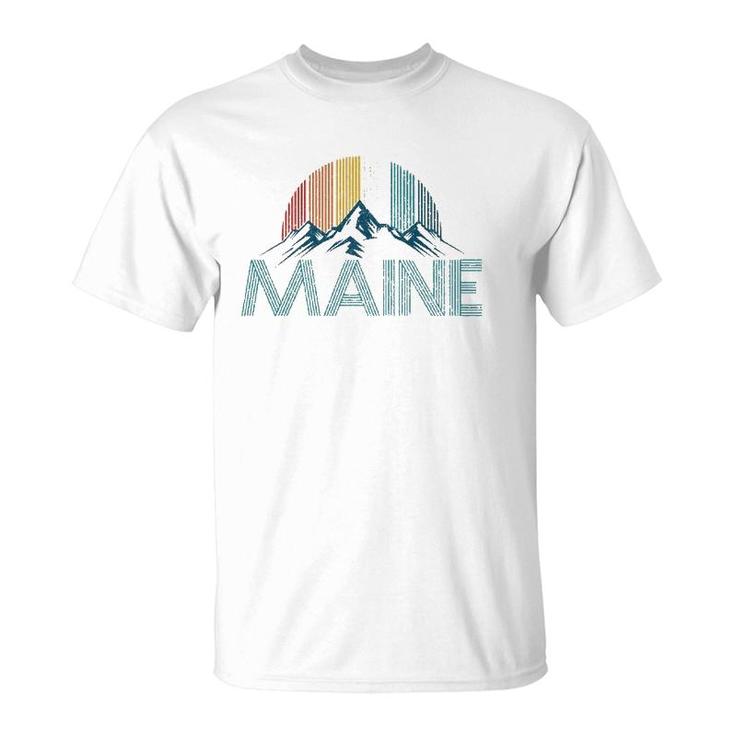Maine Vintage Retro Mountains Souvenir Gift  T-Shirt