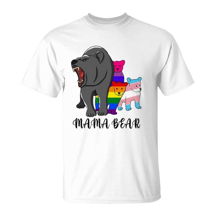 Mama Bear Lgbt Gay Trans Pride Support Lgbtq Parade T-Shirt