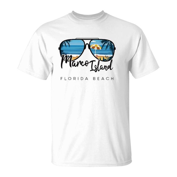 Marco Island Florida Palm Tree Sunglasses Souvenir T-Shirt