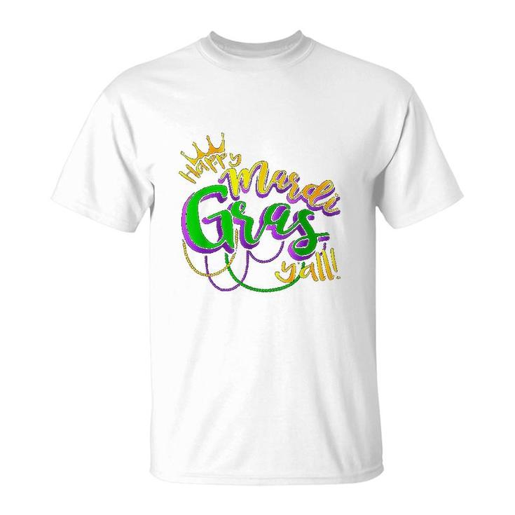 Mardi Gras Attire Happy Mardi Gras Yall T-shirt