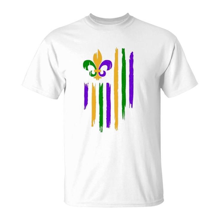 Mardi Gras Carnival American Flag Cajun Festival T-Shirt