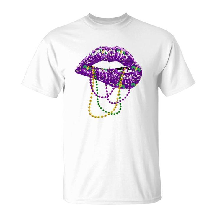 Mardi Gras  For Women Lips Queen Carnival Costume Gift T-Shirt