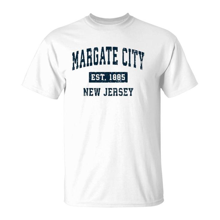 Margate City New Jersey Nj Vintage Sports Design Navy Print  T-Shirt