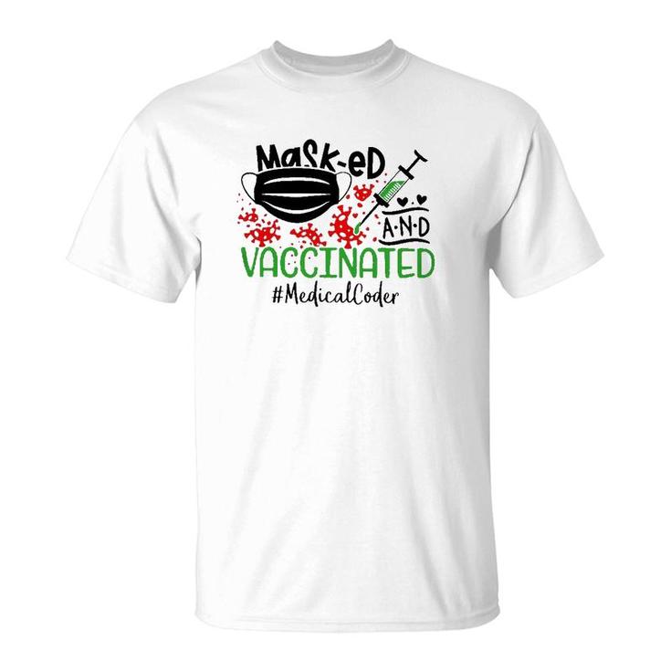 Masked And Vaccinated Medical Coder T-Shirt
