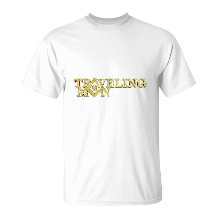 Masonic Traveling Man Square  Compass T-Shirt