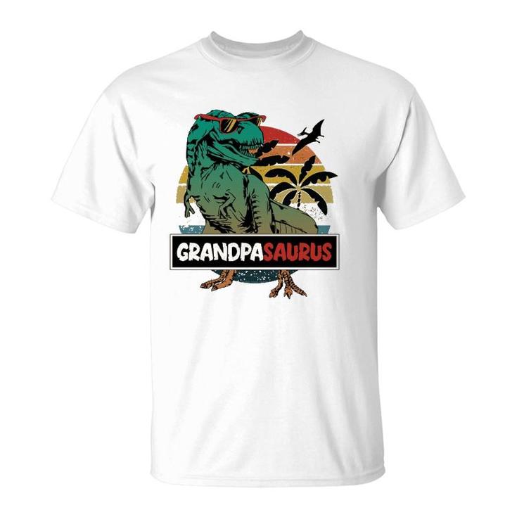 Matching Family Grandpasaurusrex Father's Day Grandpa T-Shirt
