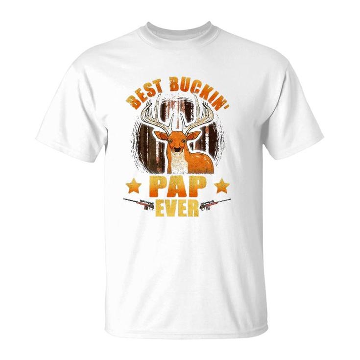 Mens Best Buckin' Pap Ever Deer Hunting Father's Day Gifts T-Shirt