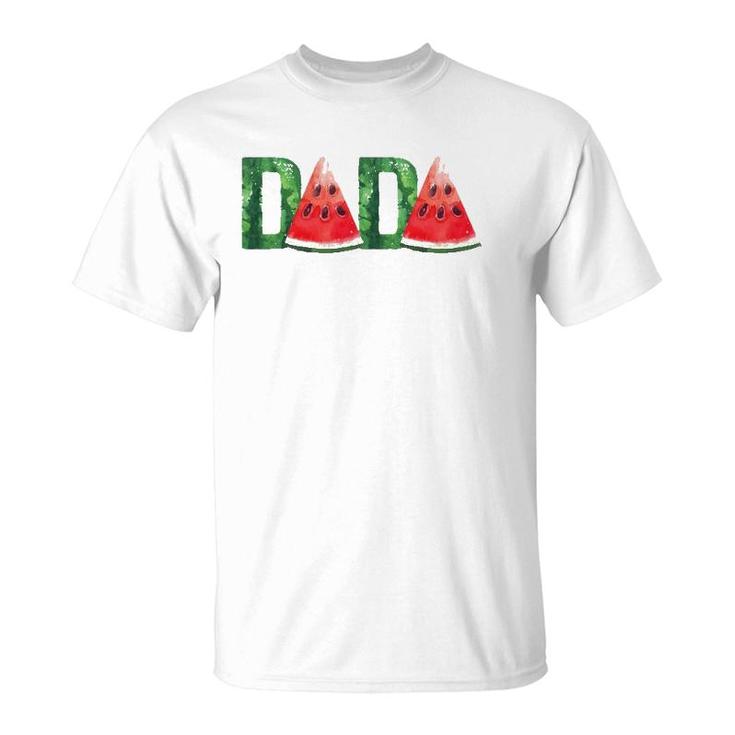 Mens Dada Watermelon Funny Summer Fruit Father's Day  For Dad T-Shirt